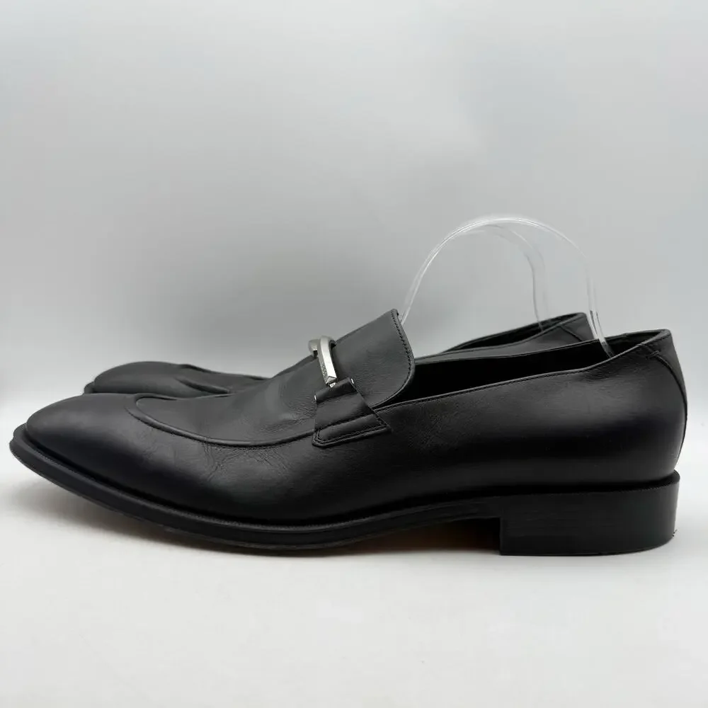 BOSS Mens Derrek Bit Loafers US 11 EU 44 Black Leather GUC
